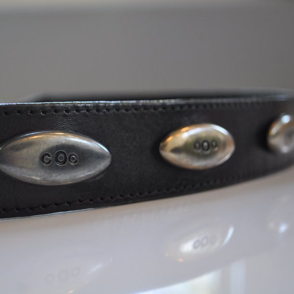 Vintage Black Leather Belt with Studs